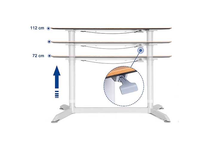 mesa ajustable en altura neumática