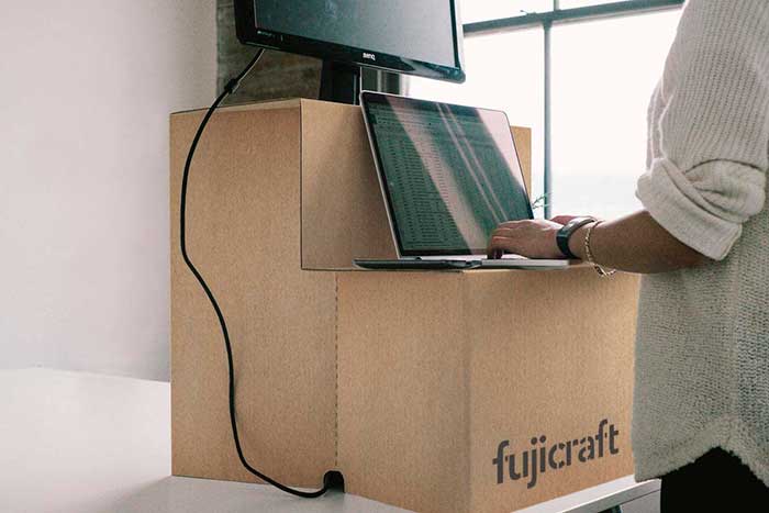 soporte standing desk de cartón