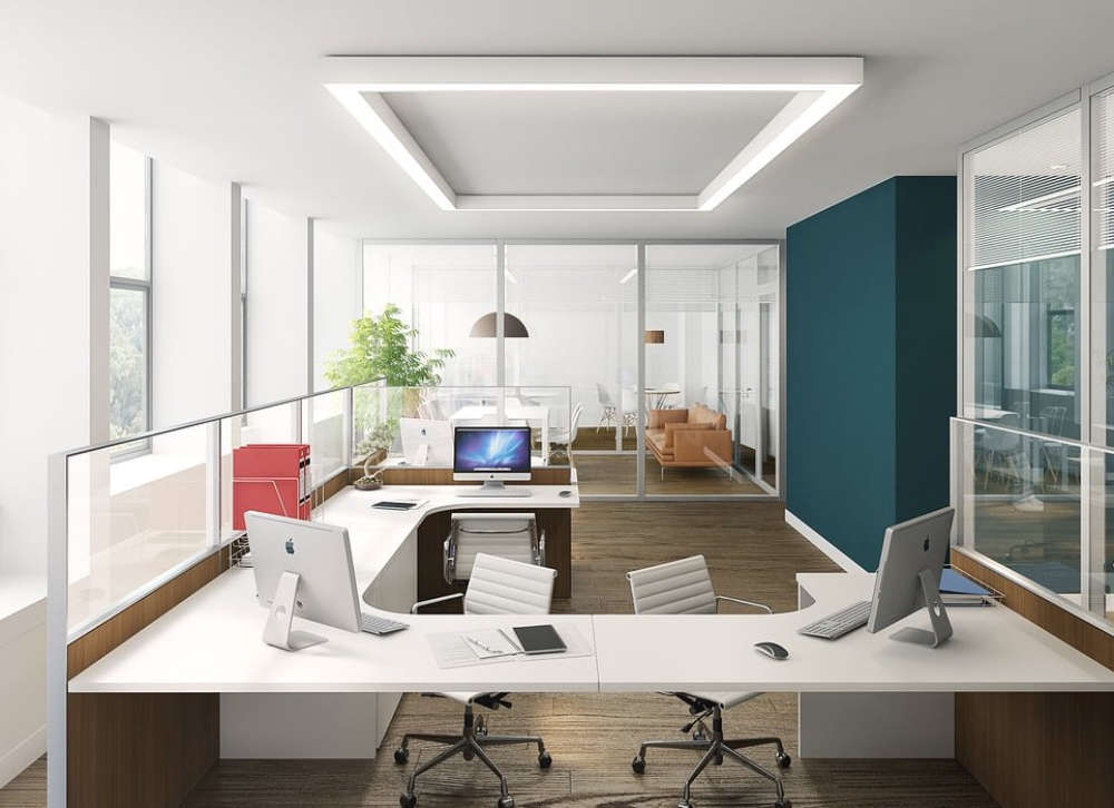 Uso de mamparas y mobiliario en una reforma de oficina